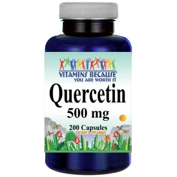 Quercetin 500mg 200 Capsules (quercetin Dihydrate) By Vitamins Because
