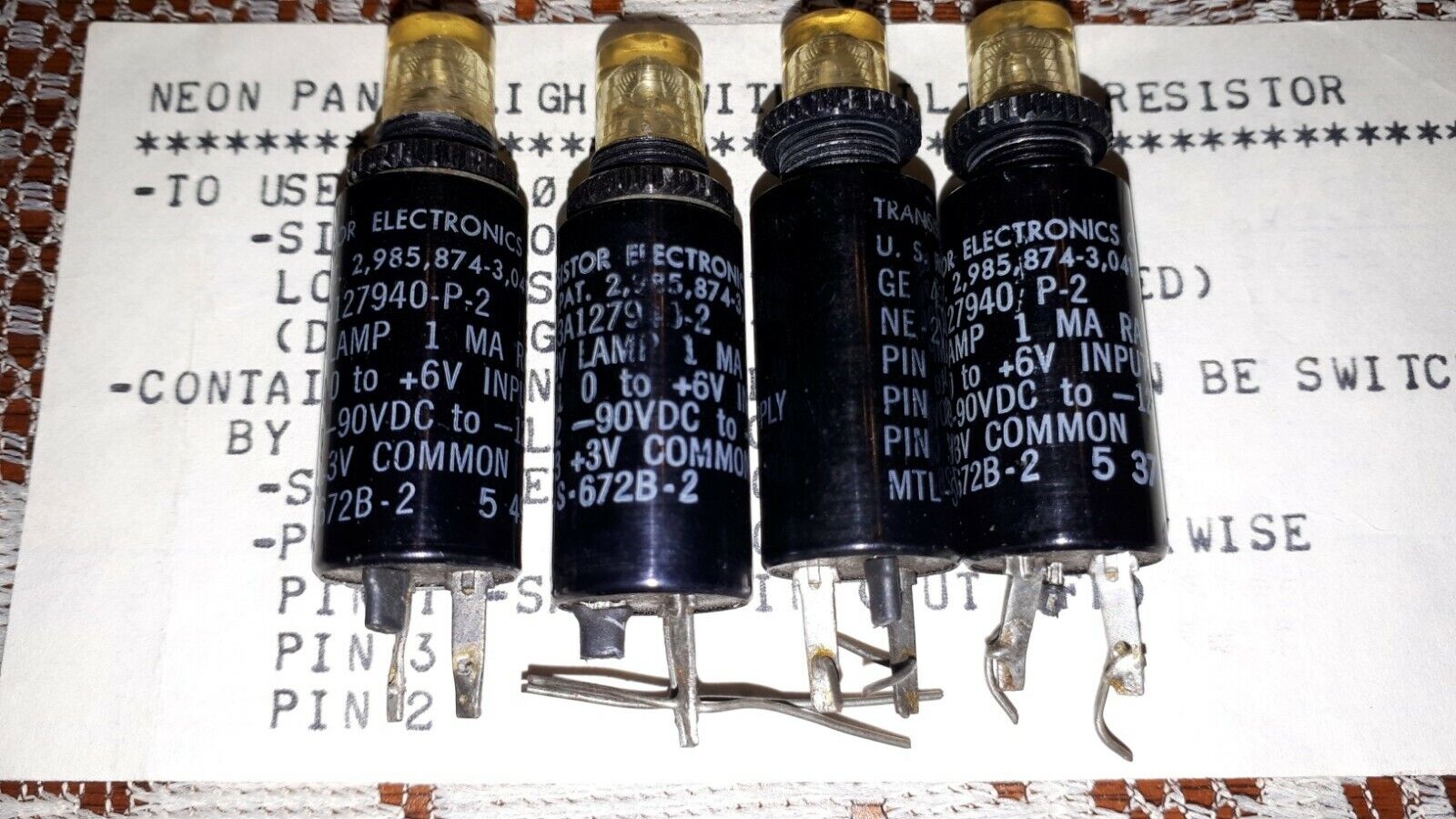 Transistor Electronics Corp Neon Panel Lights Displays Vintage Electronics