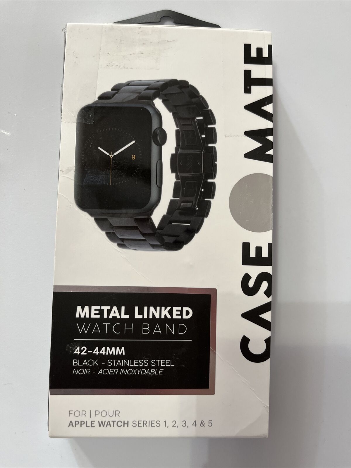 Case-mate Metal Linked Band 42-44mm Stainless Steel Apple Watch Band Black New