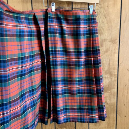 Vintage Girl's 1970s MacPherson Clan Ancient Tartan Kilt Midi Skirt size 10