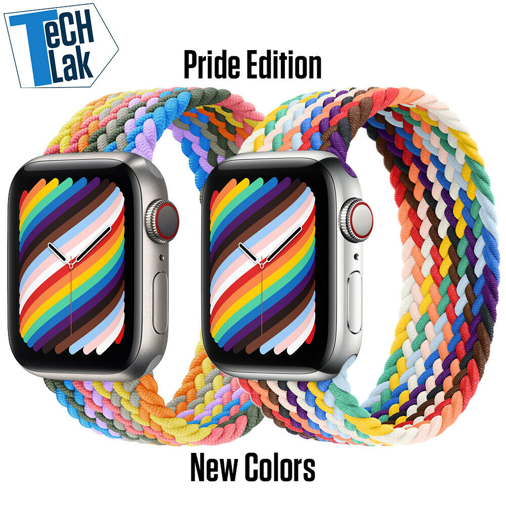 New Pride Edition Braided Solo Loop For Apple Watch Band Fabric Nylon