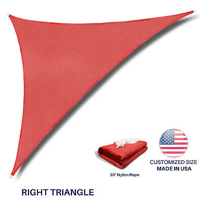 Custom Size Red Right Triangle Sun Shade Sail Outdoor Canopy Awning Patio Pool