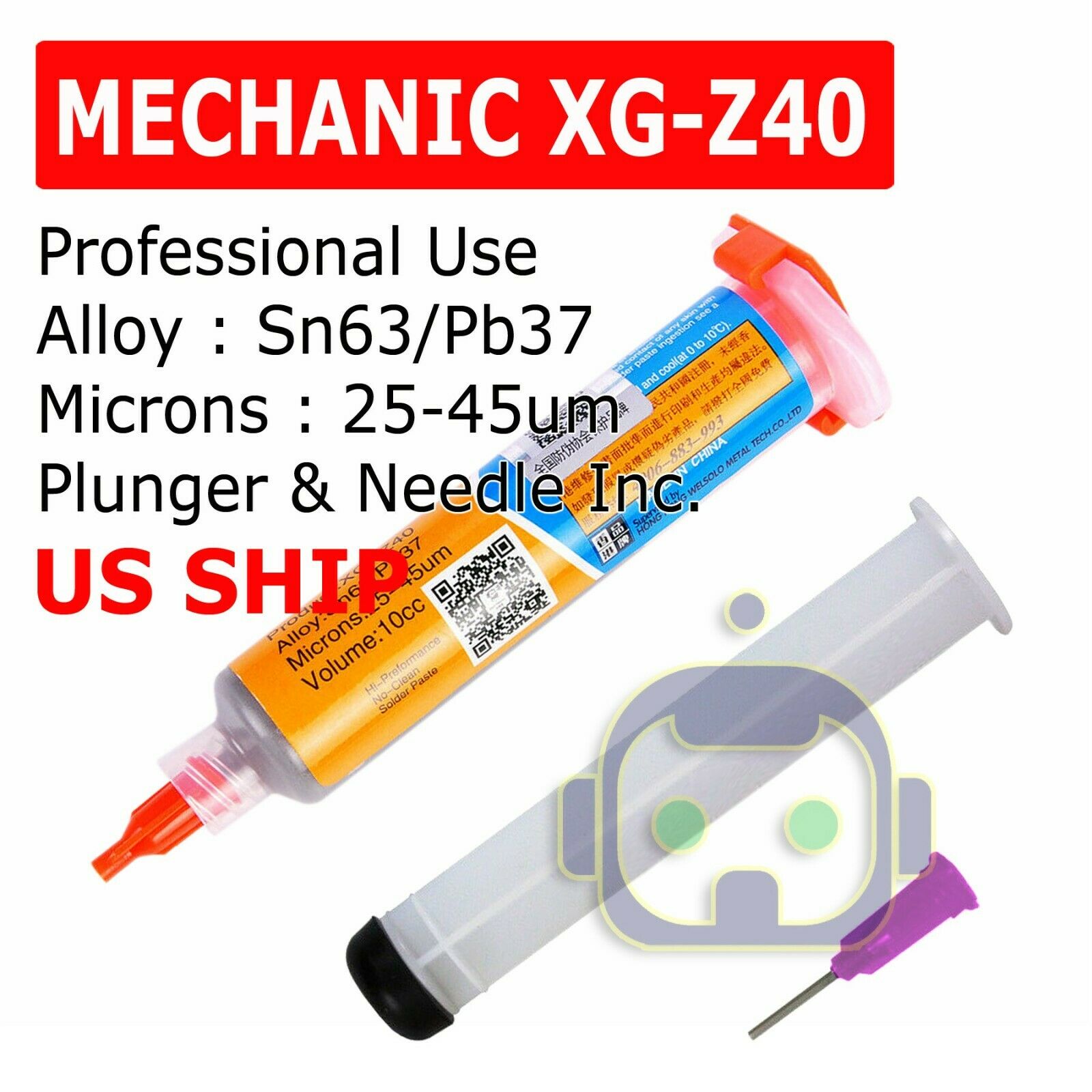 Mechanic Xg-z40 10cc Syringe Solder Paste Flux Sn63/pb37 25-45um 10cc Tested